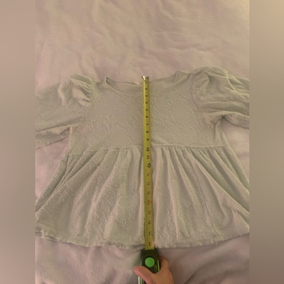 Anthropologie Amorina Mint Green Textured Babydoll Top - Picture 9 of 16